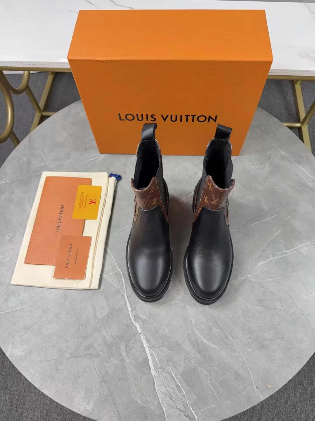LV Booties Calf Leather Black-Brown EU35-41 B90202609111238 - Image 3