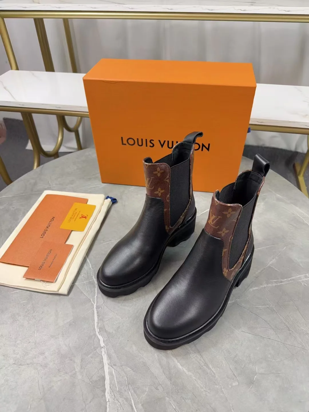 LV Booties Calf Leather Black-Brown EU35-41 B90202609111238 - Image 5