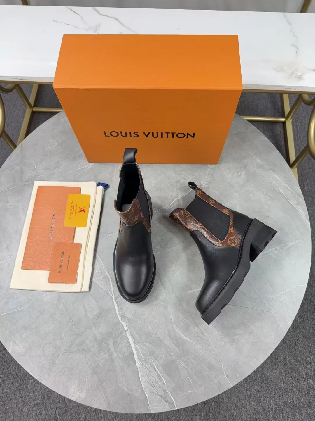 LV Booties Calf Leather Black-Brown EU35-41 B90202609111238 - Image 6