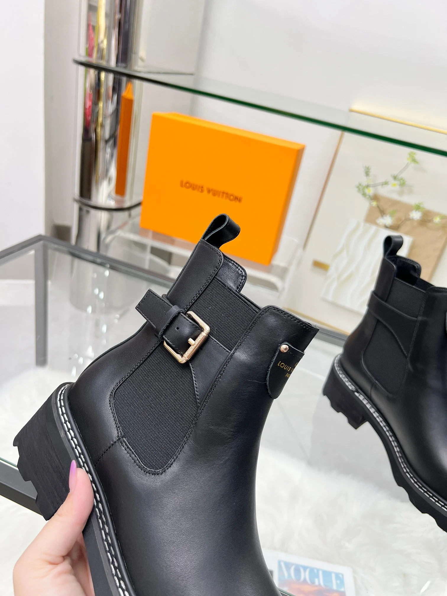 LV Booties Calf Suede Black-Gold EU35-40 B60202609111736 - Image 5