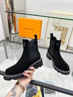 Alternative view of LV Booties Suede Calfskin Black-Gold EU35-40 B60202609111738