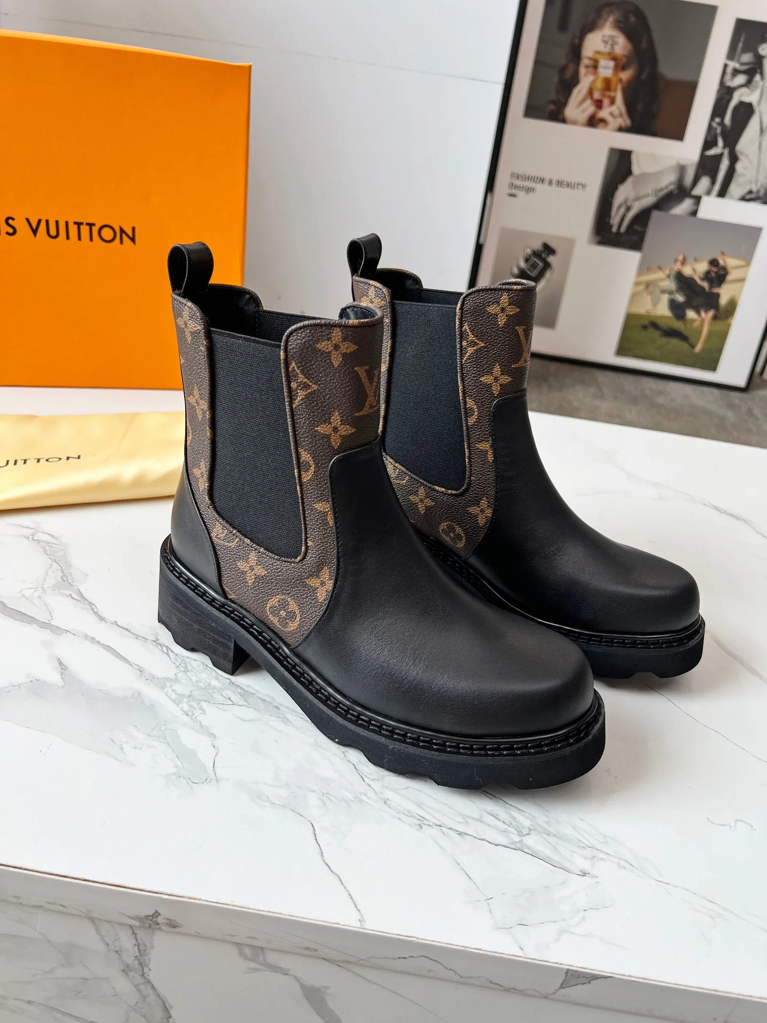 LV Boots Calf Leather Black-Brown EU35-40 B60202609111721 - Image 3