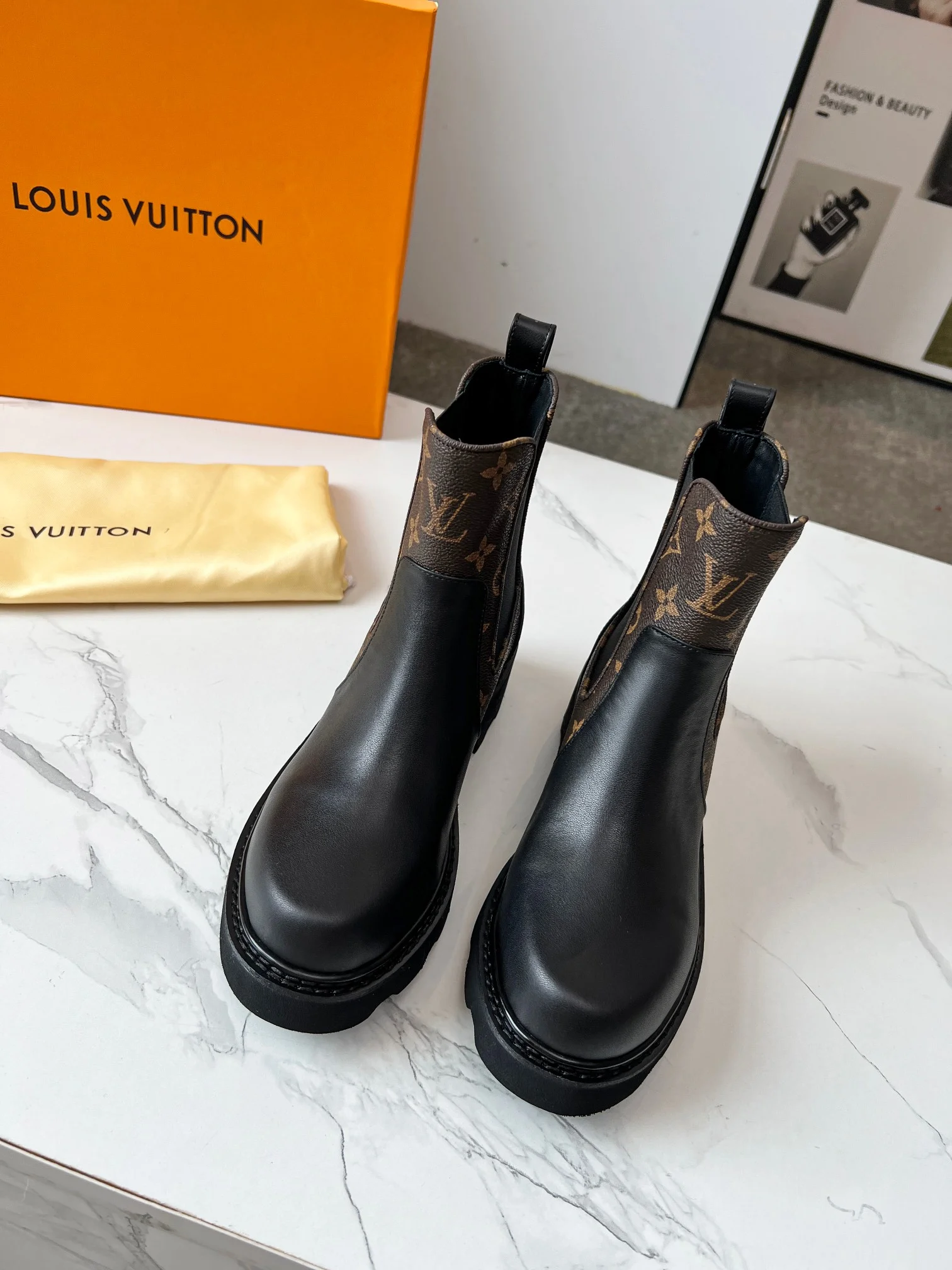 LV Boots Calf Leather Black-Brown EU35-40 B60202609111721 - Image 4