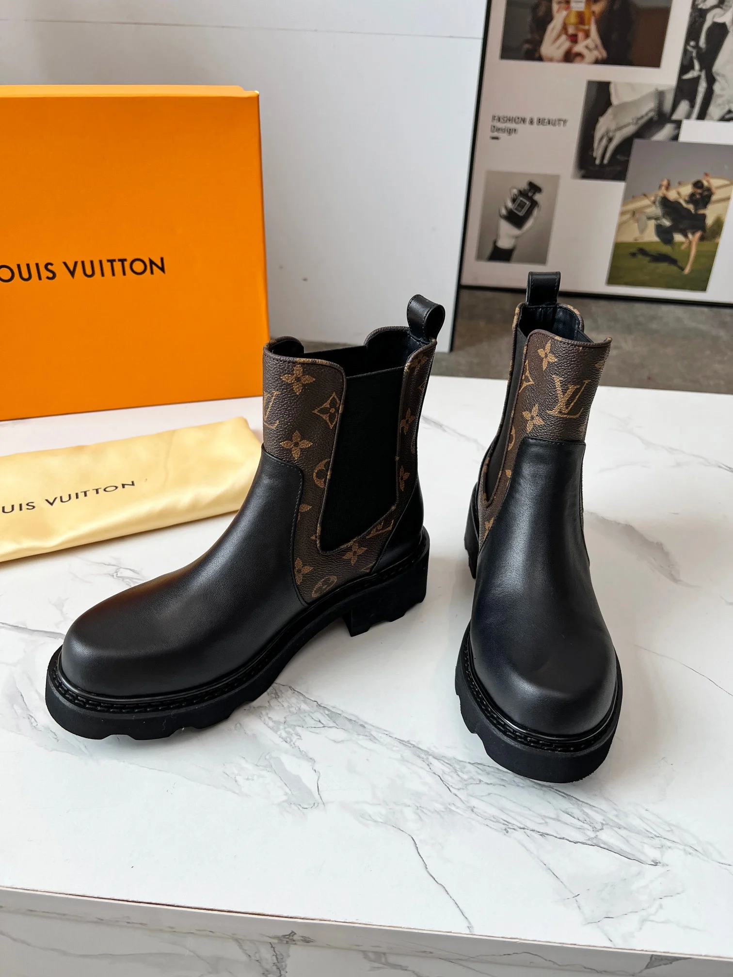 LV Boots Calf Leather Black-Brown EU35-40 B60202609111721 - Image 6