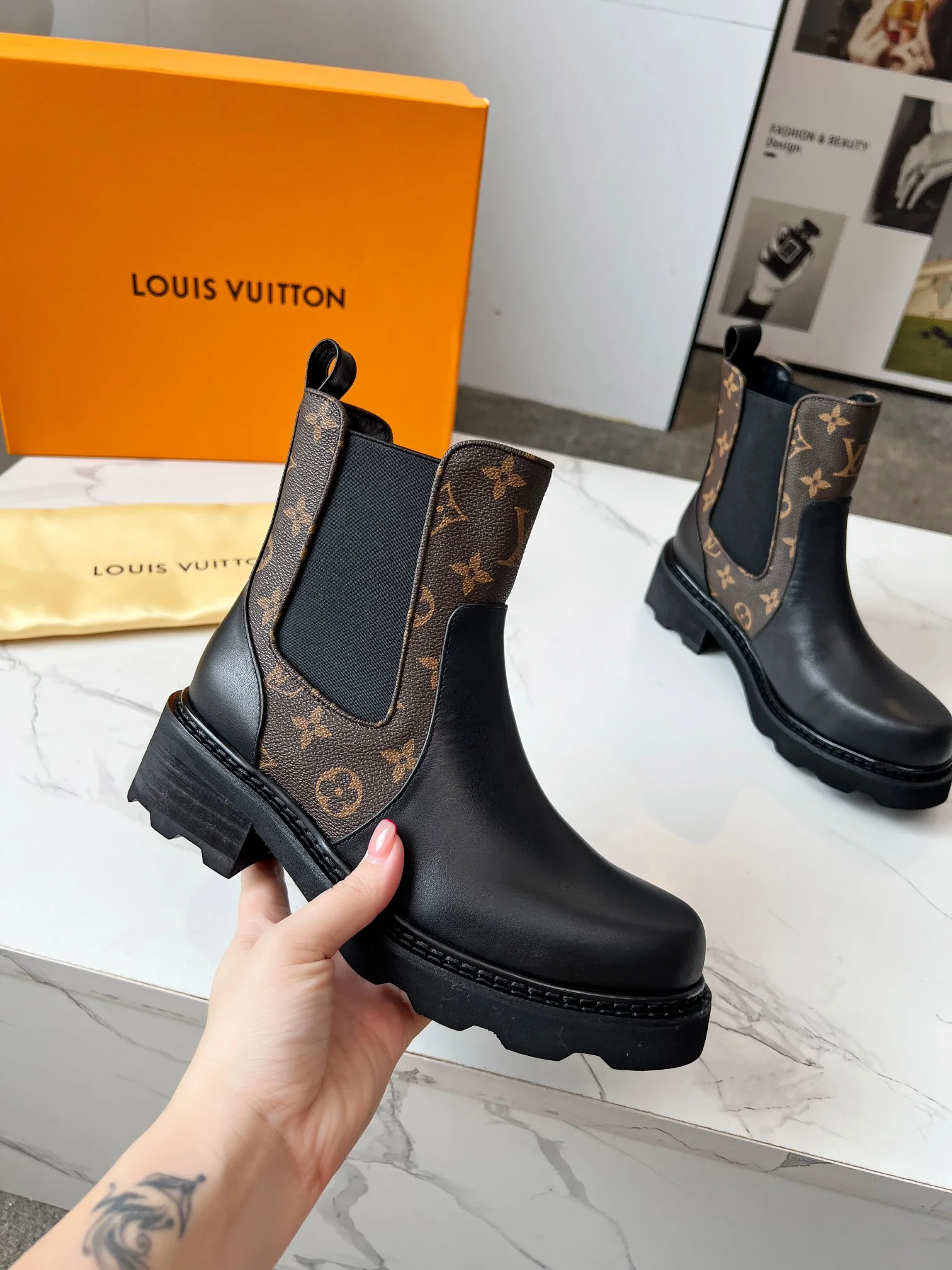 LV Boots Calf Leather Black-Brown EU35-40 B60202609111721 - Image 8