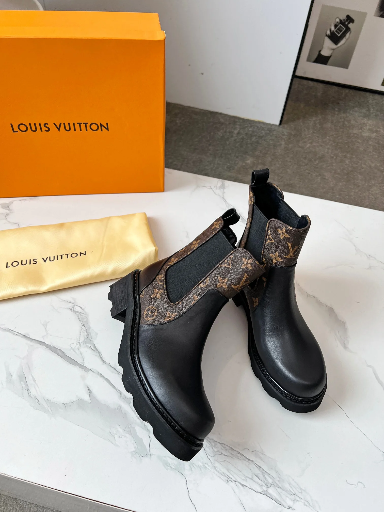 LV Boots Calf Leather Black-Brown EU35-40 B60202609111721 - Image 9