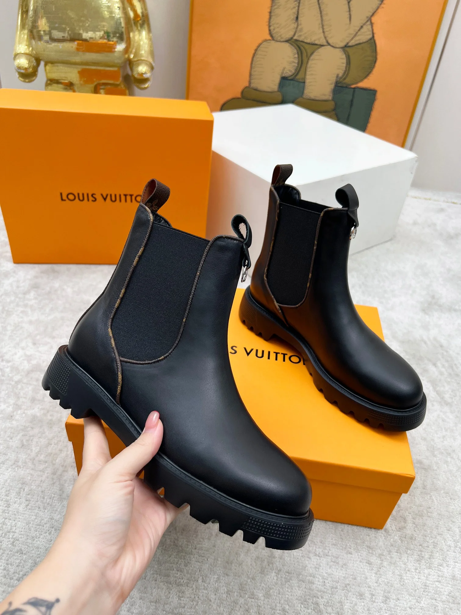 LV Boots Calfskin Leather Black EU35-40 B60202609111712 - Image 3