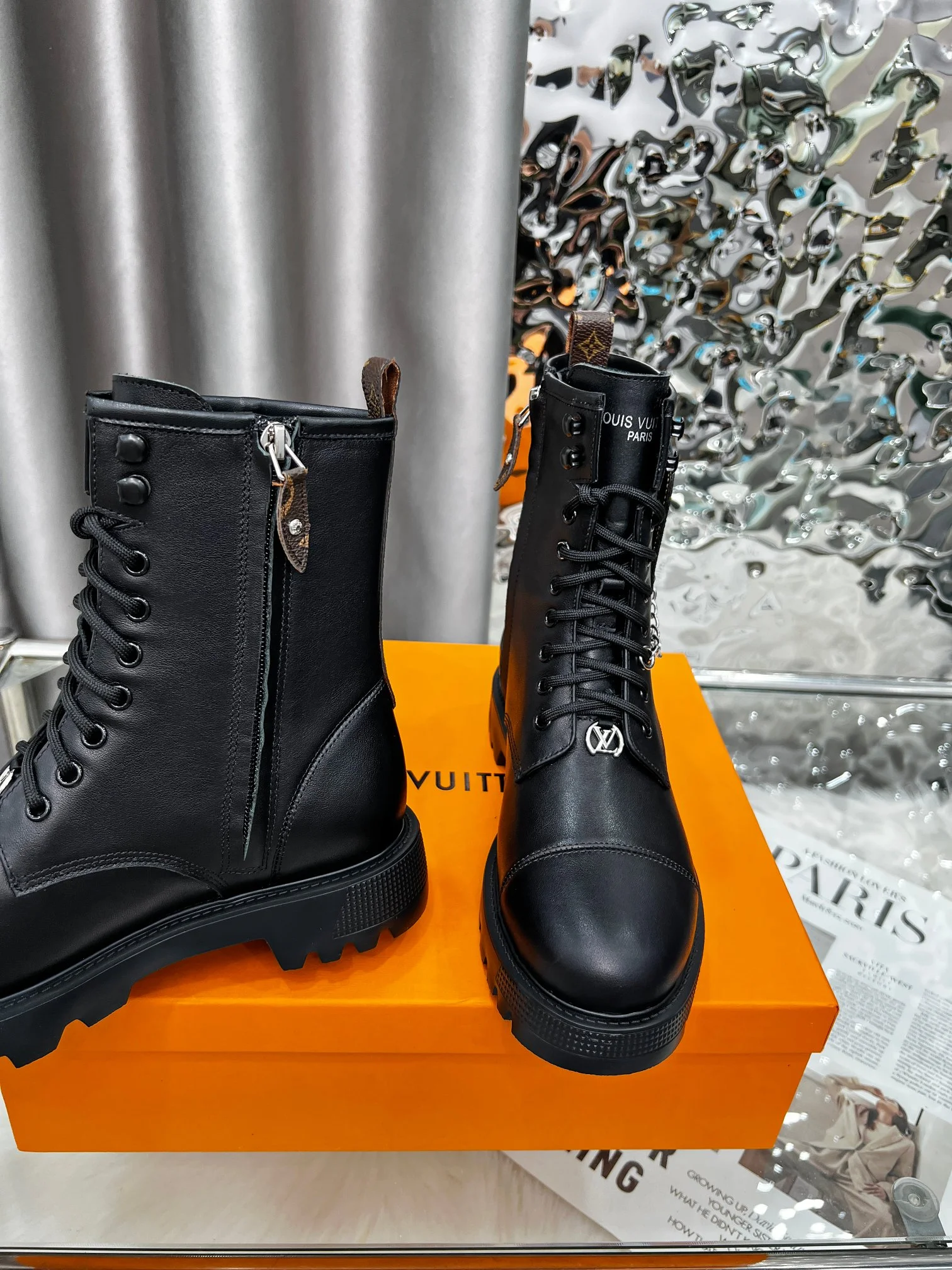 LV Boots Full-grain Leather Black-Brown EU35-40 B90202609111726 - Image 5