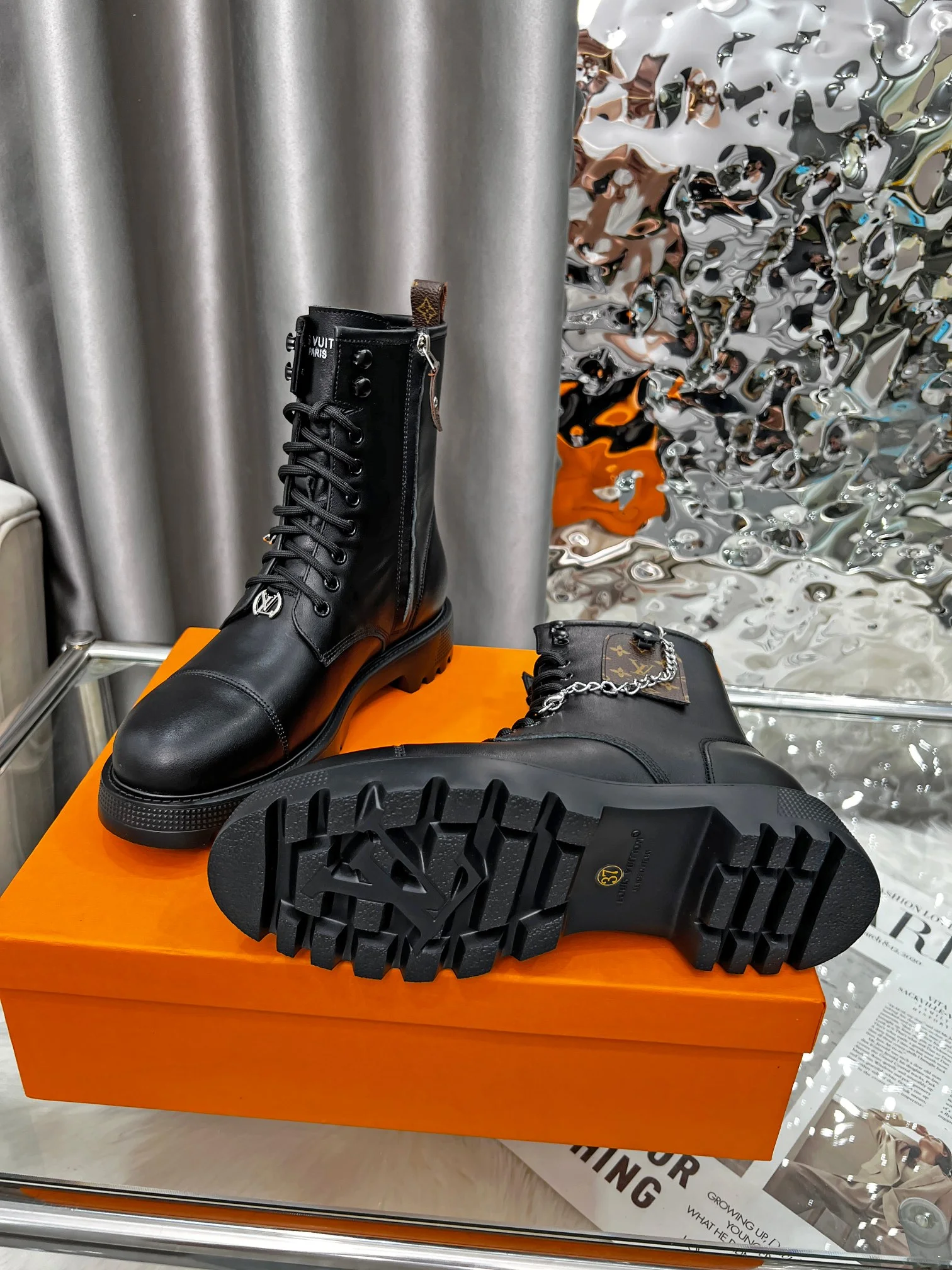 LV Boots Full-grain Leather Black-Brown EU35-40 B90202609111726 - Image 7