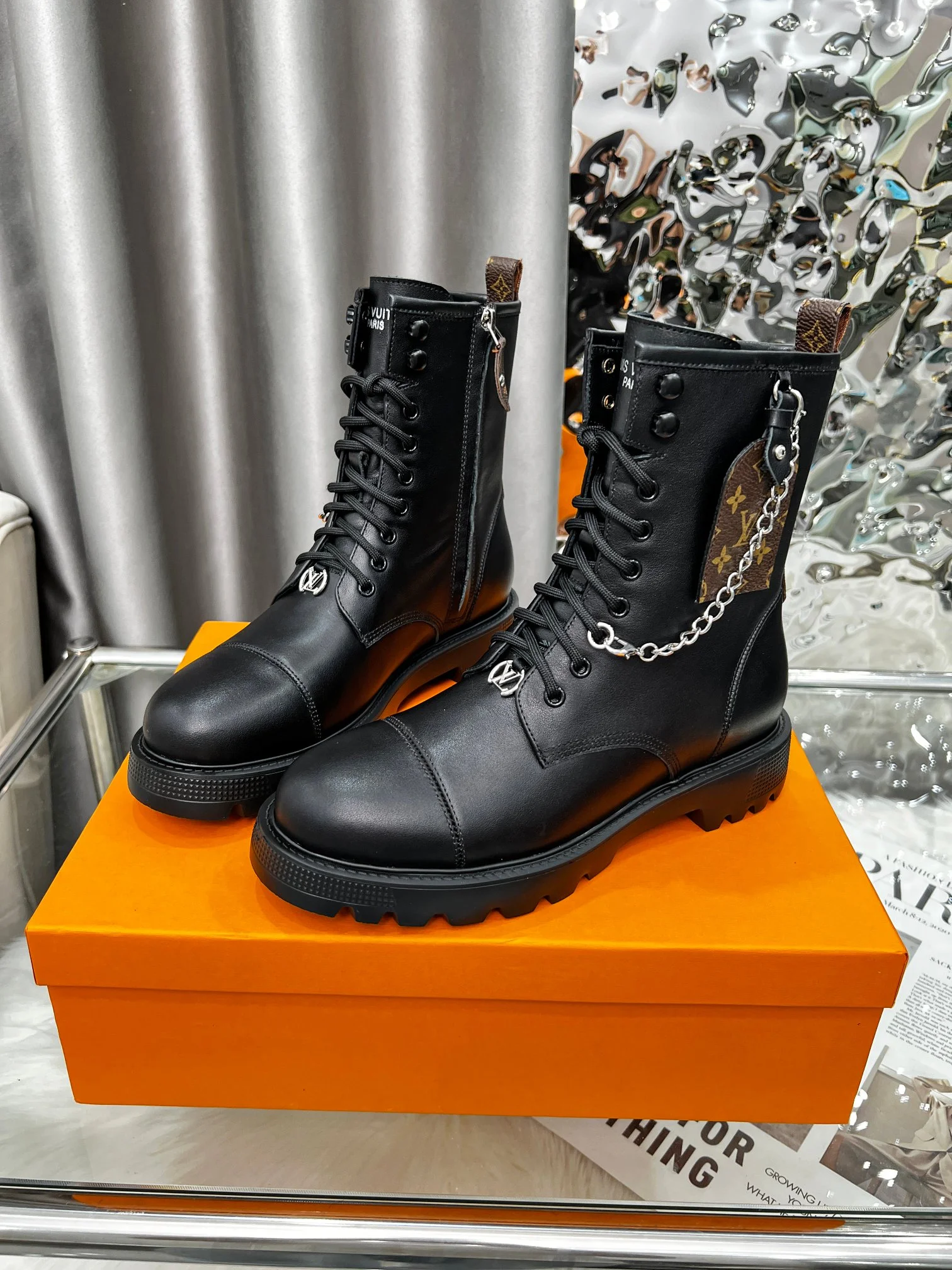 LV Boots Full-grain Leather Black-Brown EU35-40 B90202609111726 - Image 9