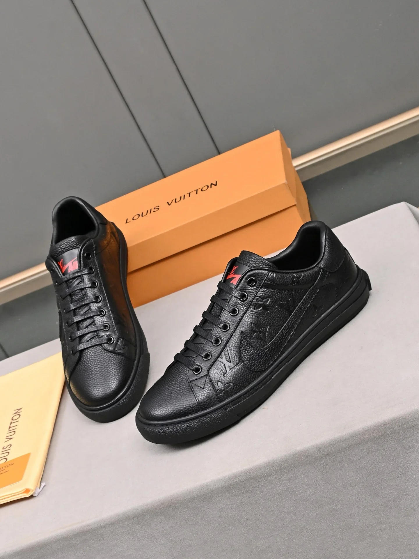 LV Formal Shoes Calfskin Leather Black-Red EU38-44 B00202609112017 - Image 6