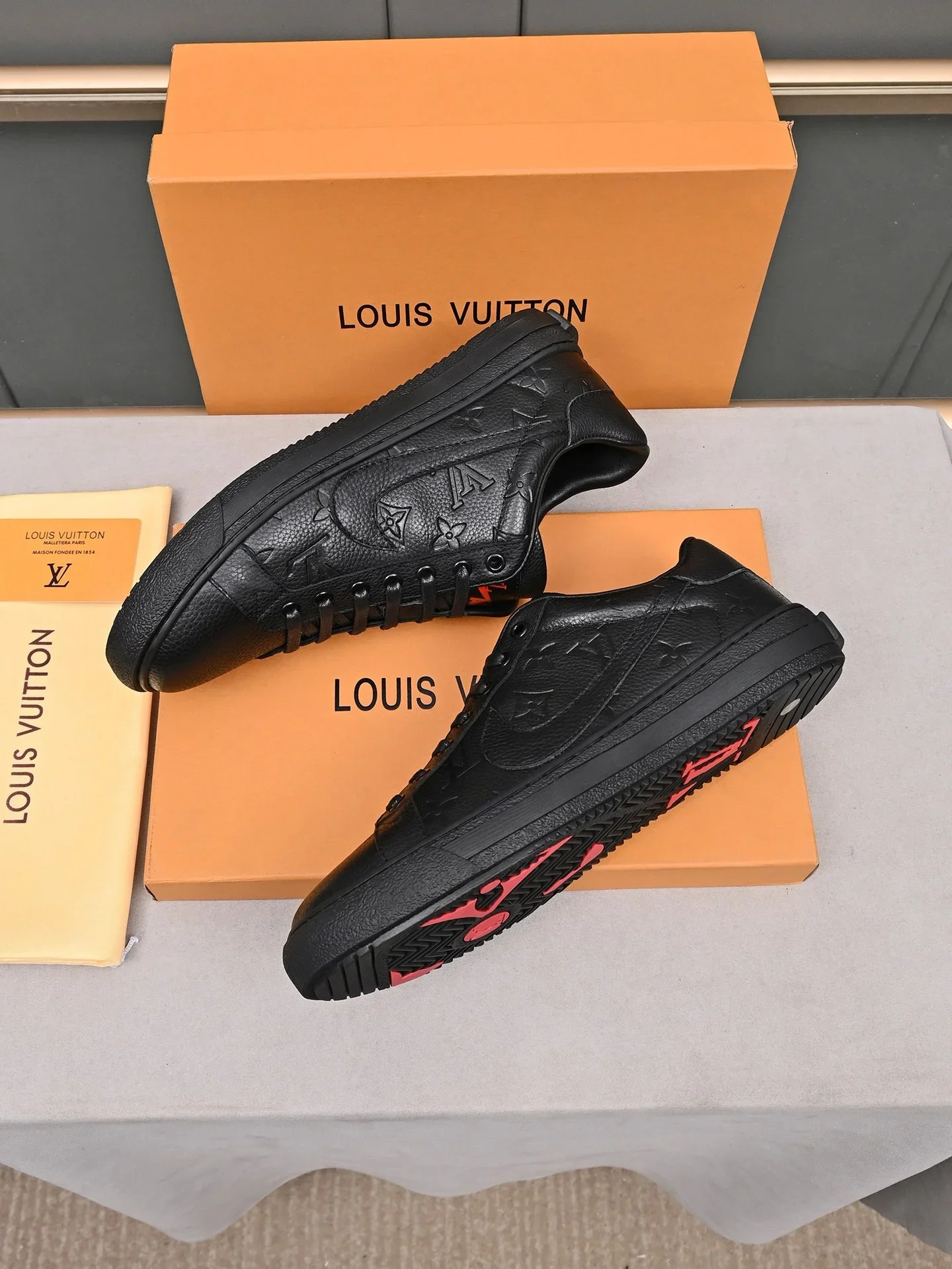 LV Formal Shoes Calfskin Leather Black-Red EU38-44 B00202609112017 - Image 7