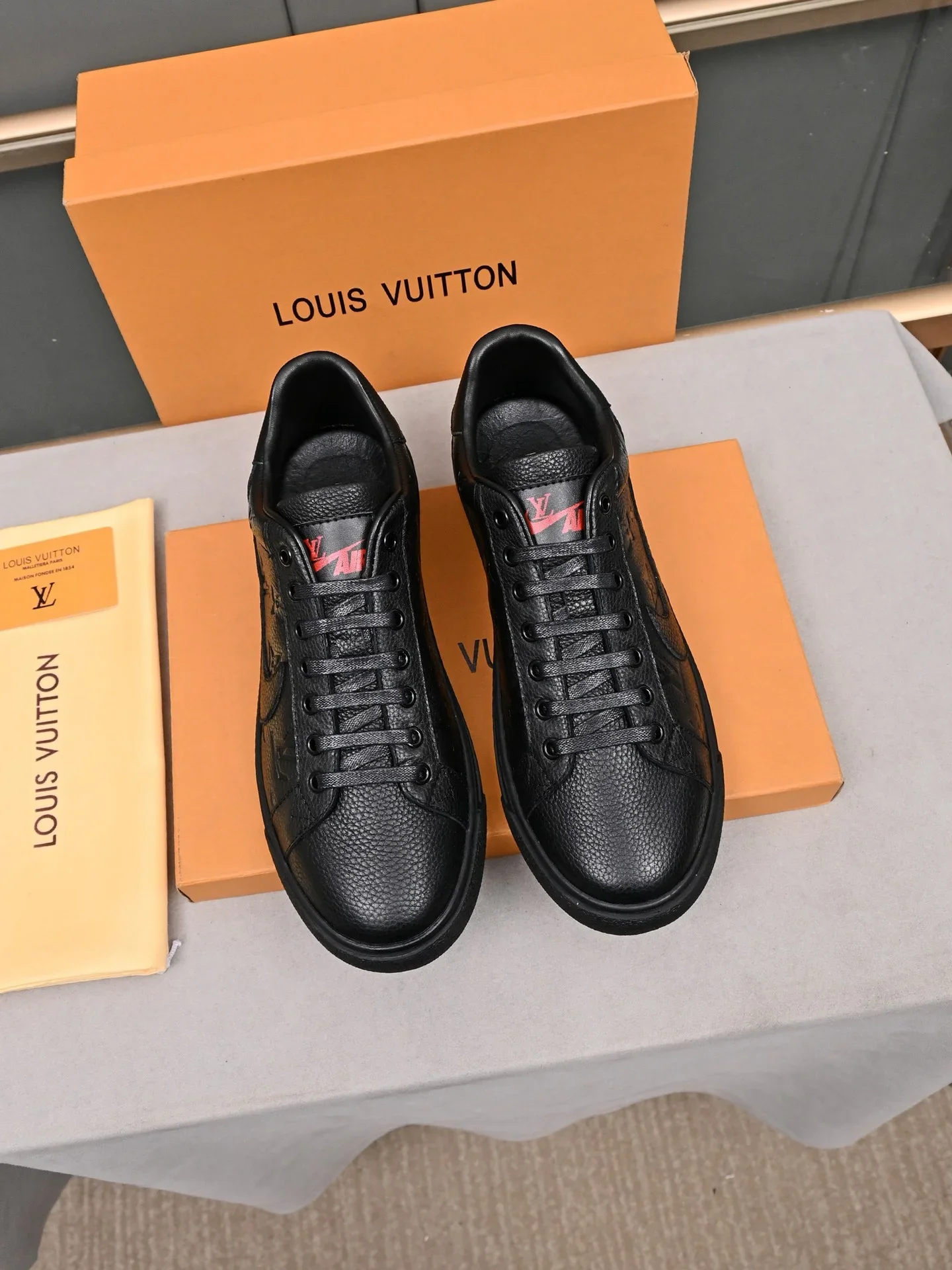 LV Formal Shoes Calfskin Leather Black-Red EU38-44 B00202609112017 - Image 8