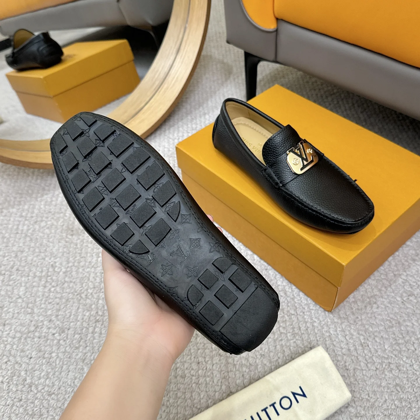 LV Loafers Black-Gold B00202609110108 - Image 7