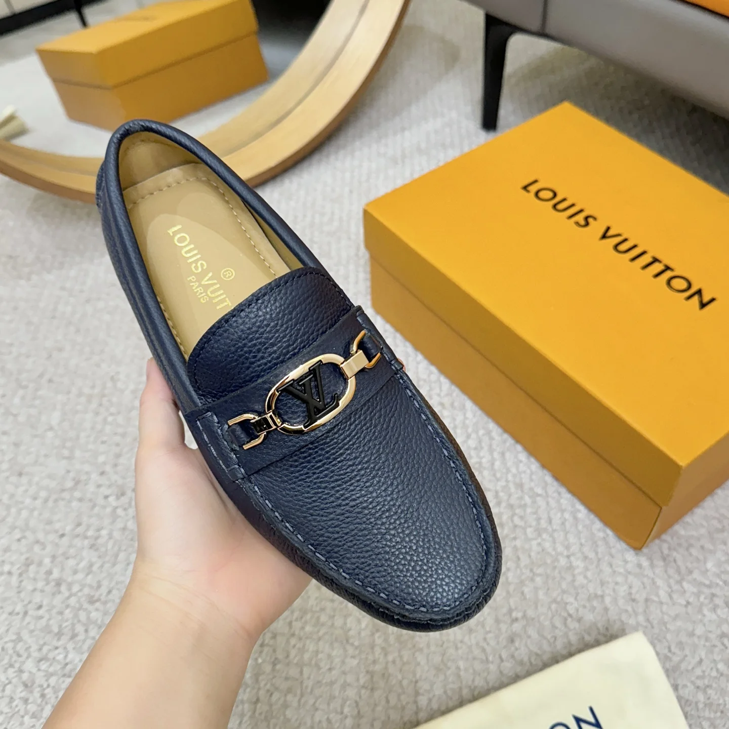 LV Loafers Blue-Gold B00202609110099 - Image 5