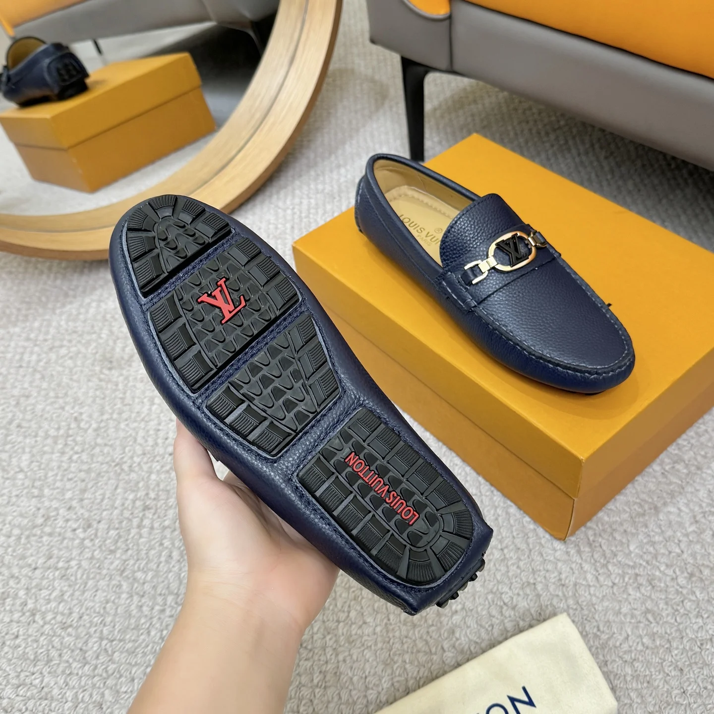 LV Loafers Blue-Gold B00202609110099 - Image 7