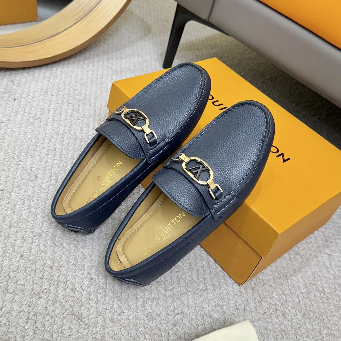 LV Loafers Blue-Gold B00202609110099 - Image 8