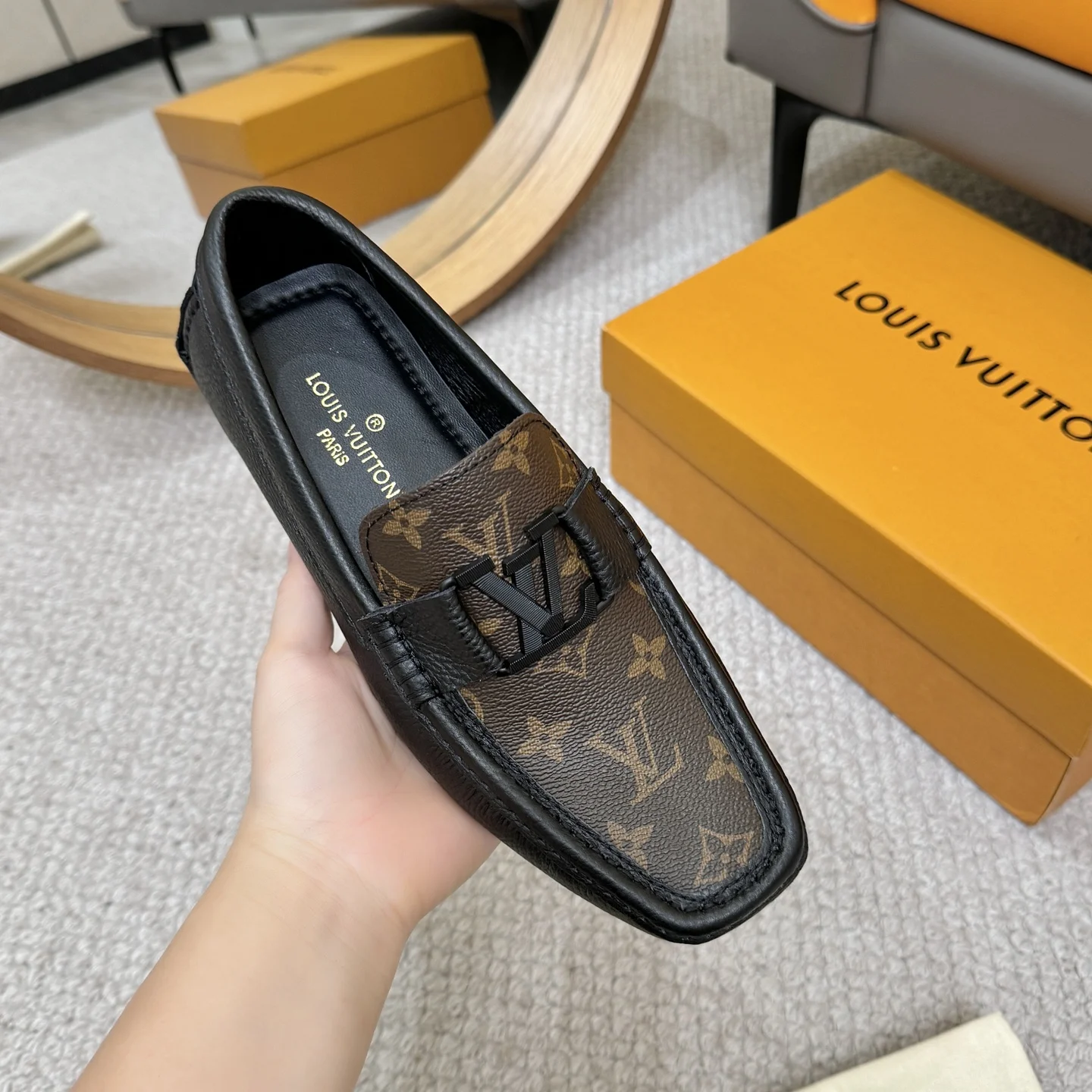 LV Loafers Calf Leather Brown-Black EU38-46 B00202609110119 - Image 5