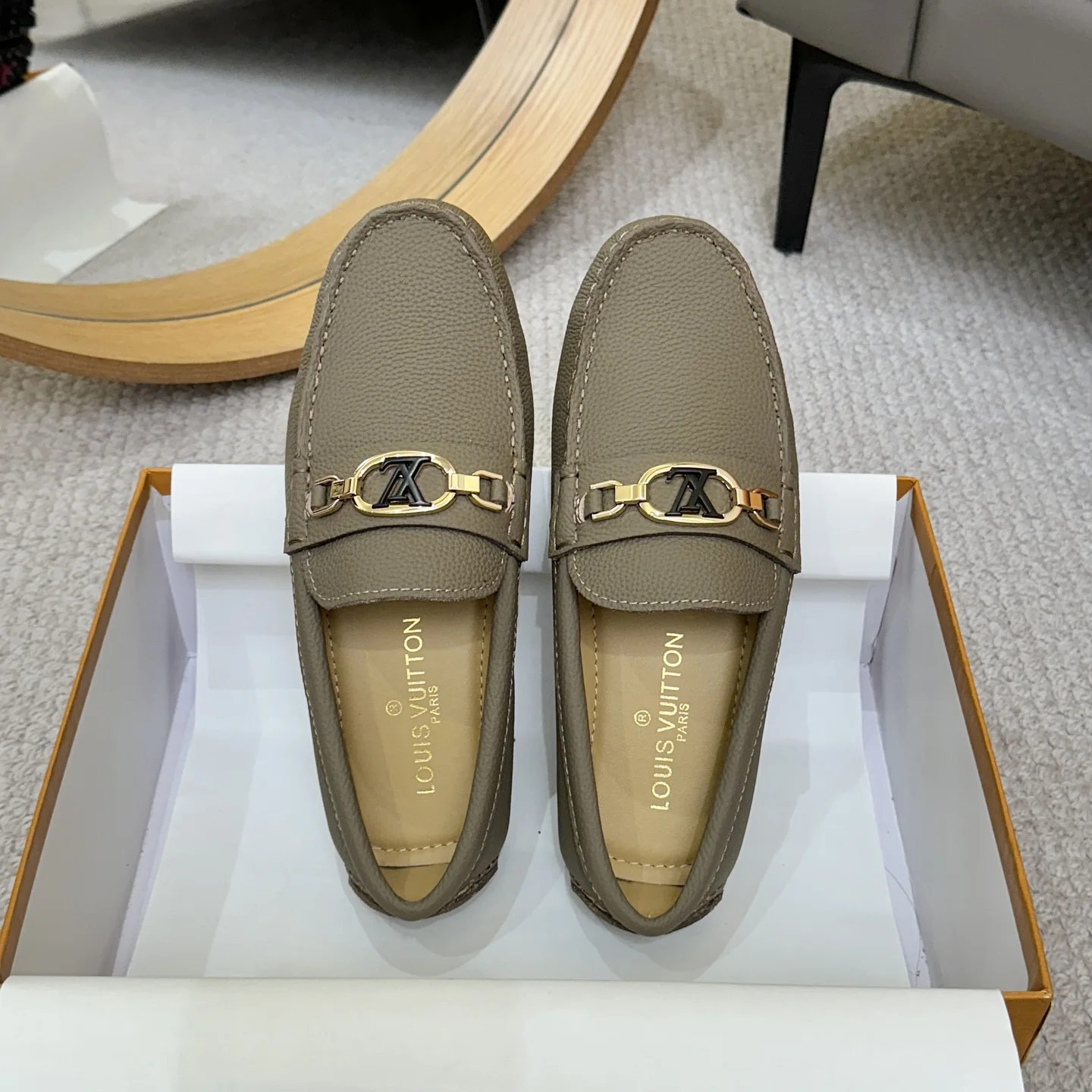 LV Loafers Gray-Gold B00202609110104 - Image 2