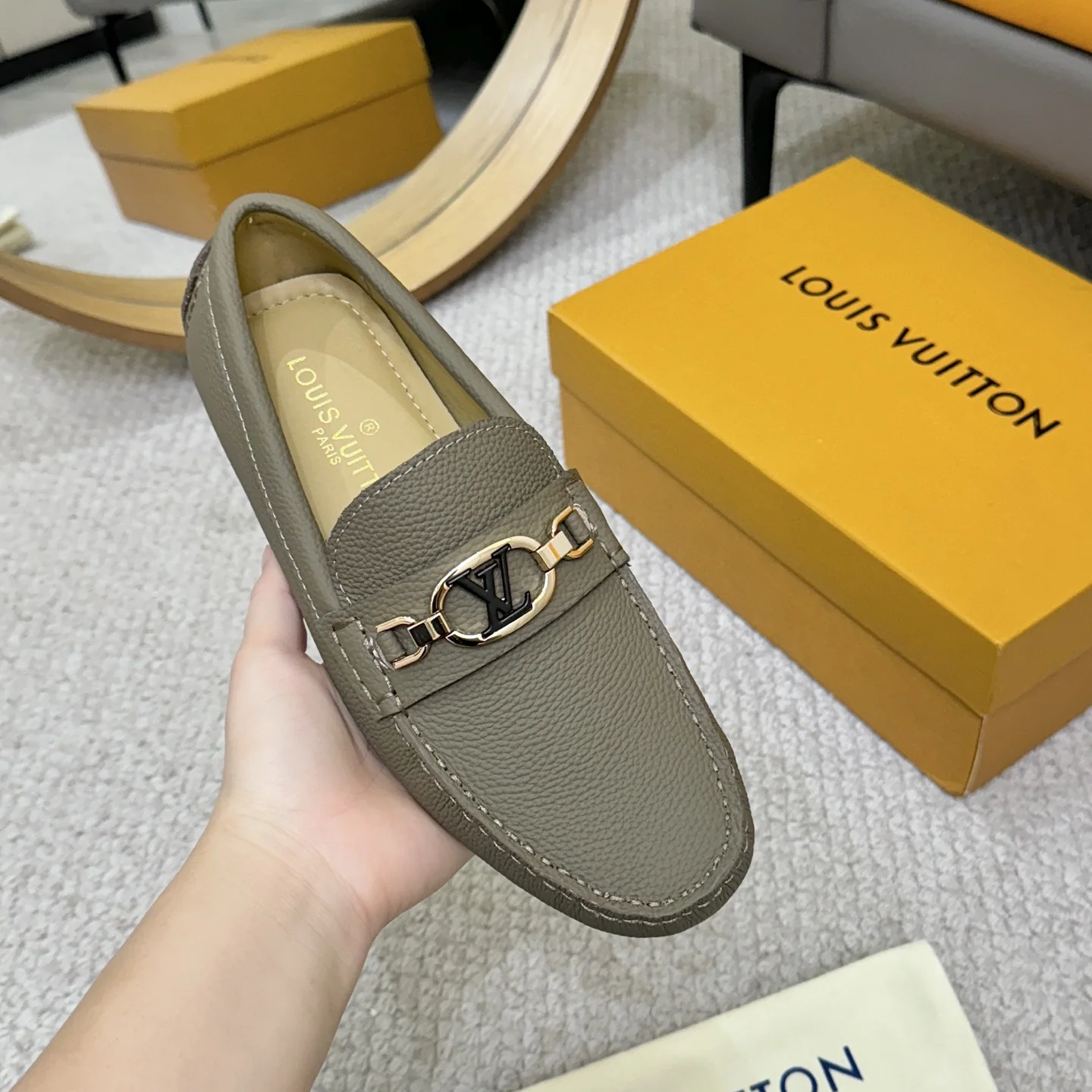 LV Loafers Gray-Gold B00202609110104 - Image 5