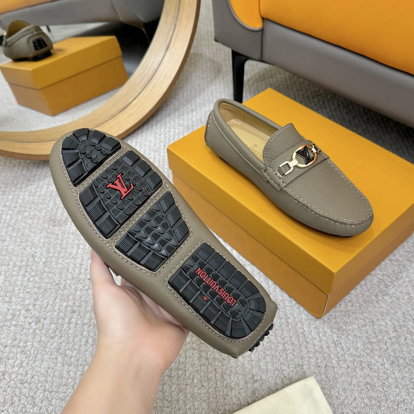 LV Loafers Gray-Gold B00202609110104 - Image 7