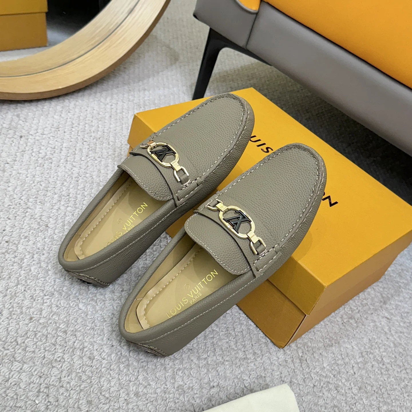 LV Loafers Gray-Gold B00202609110104 - Image 8