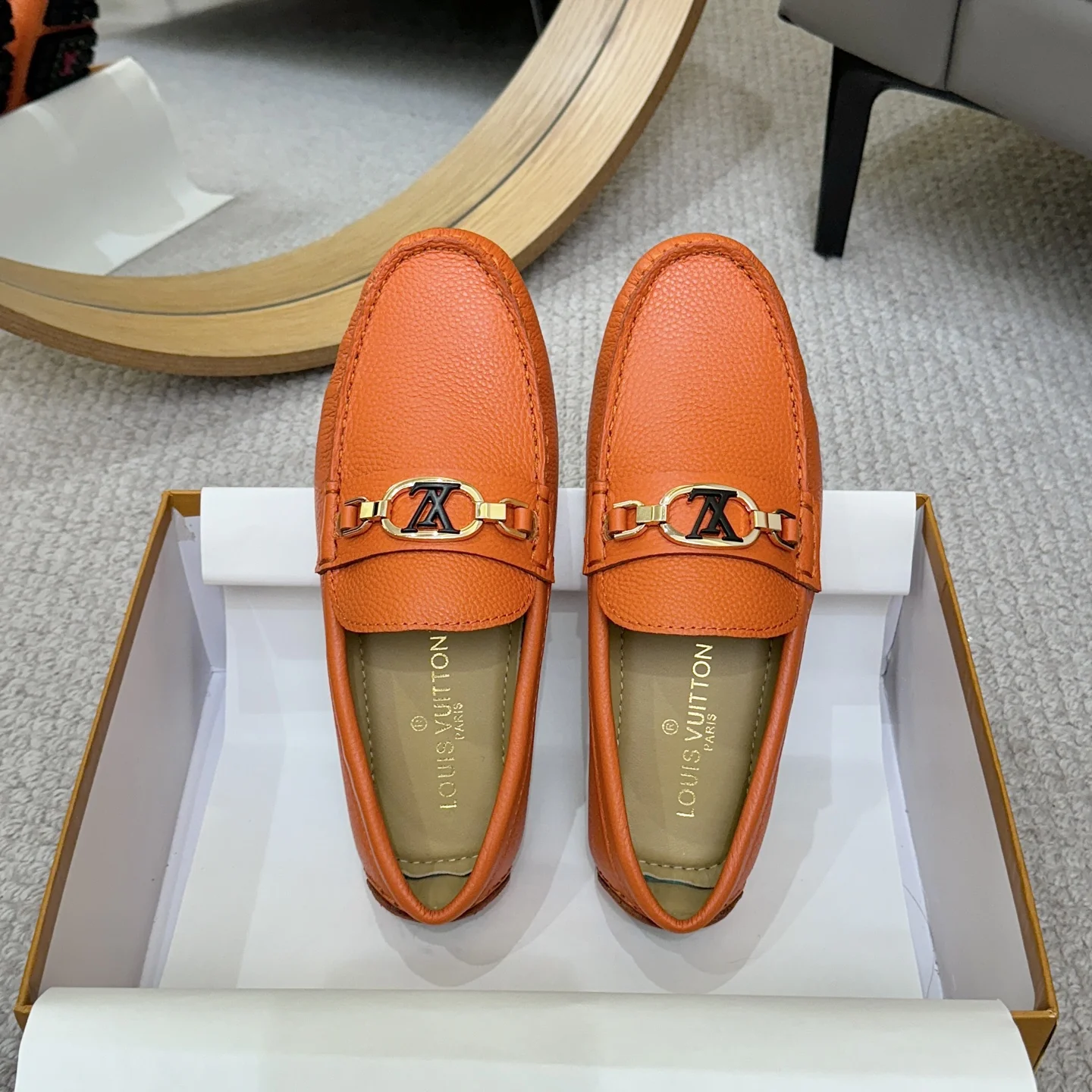 LV Loafers Orange-Gold B00202609110105 - Image 2