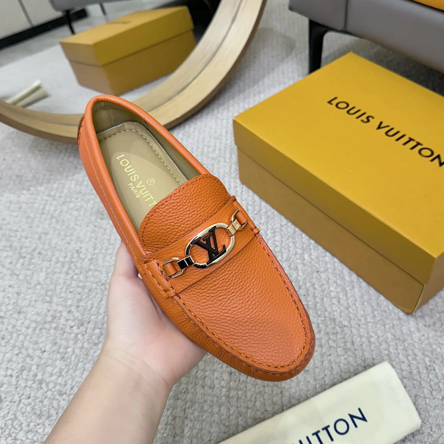 LV Loafers Orange-Gold B00202609110105 - Image 5