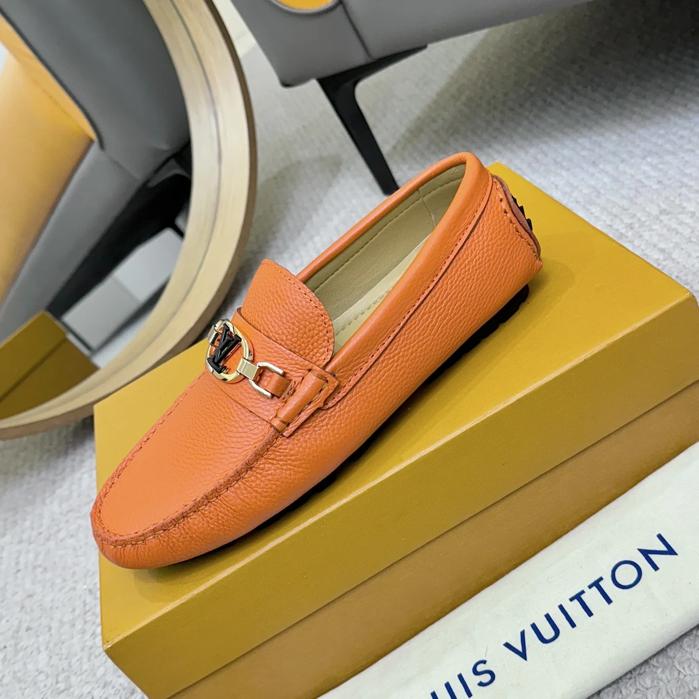 LV Loafers Orange-Gold B00202609110105 - Image 6