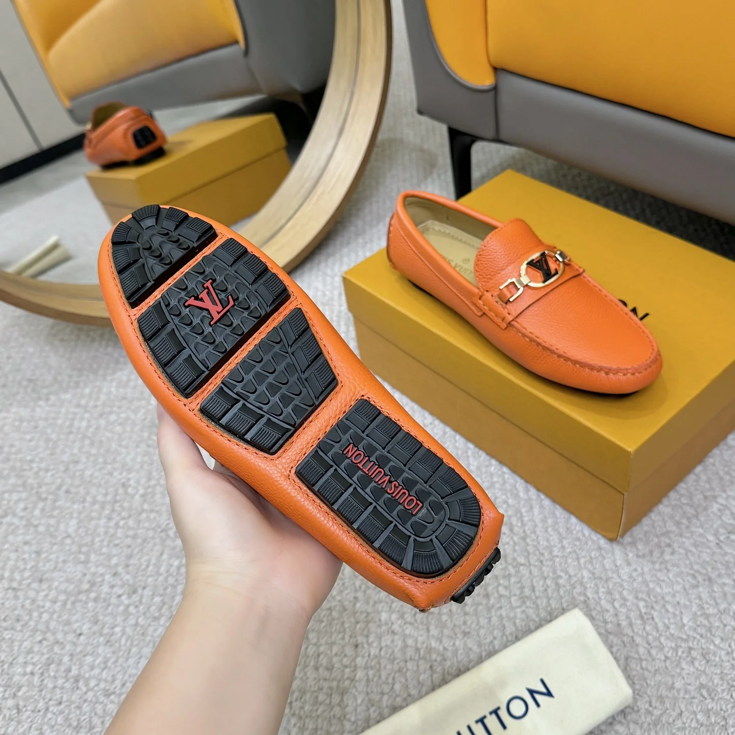 LV Loafers Orange-Gold B00202609110105 - Image 7
