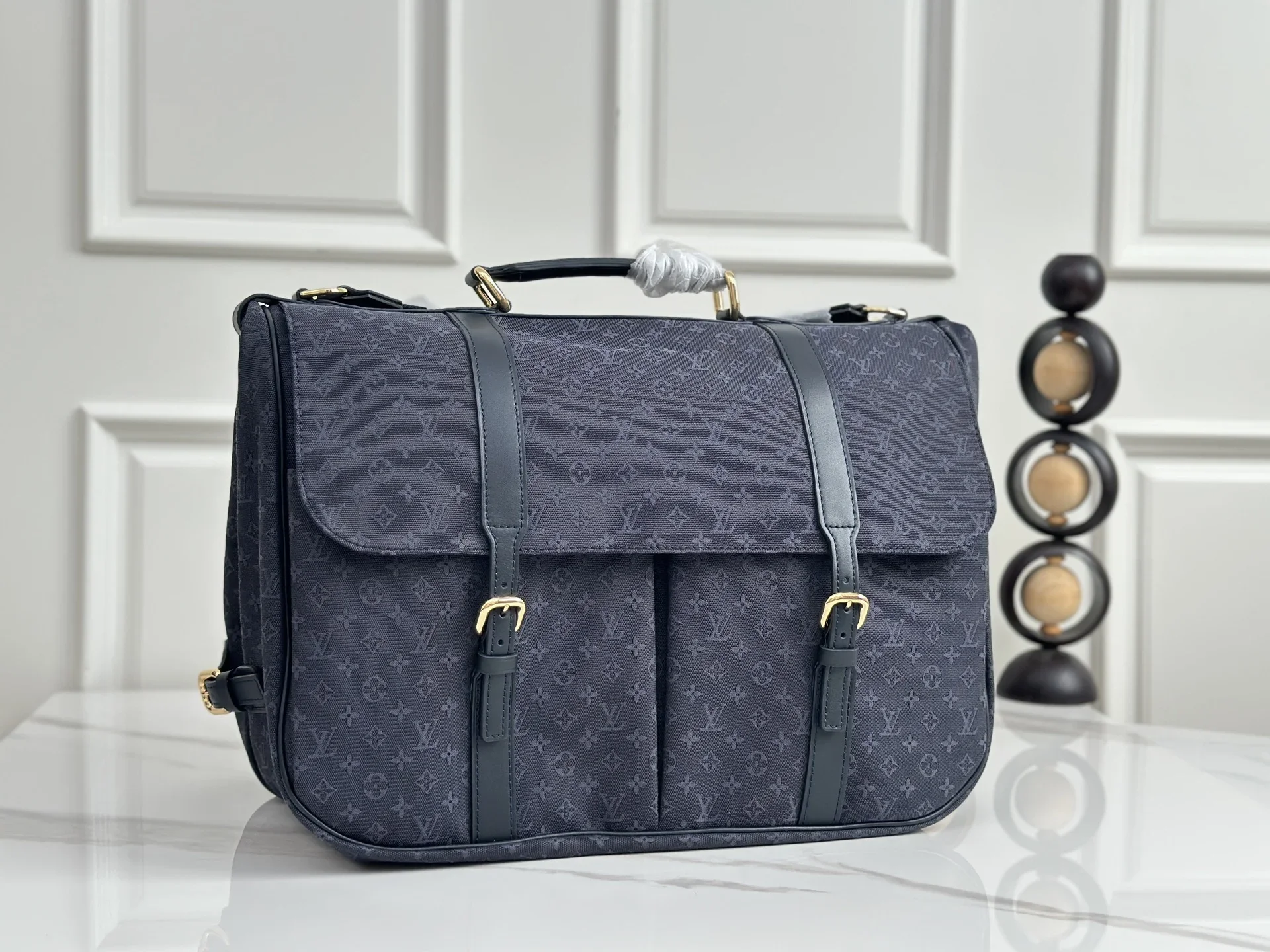 LV Messenger Bags Denim Canvas Dark Blue-Gold 43X30X20CM G80202609090356