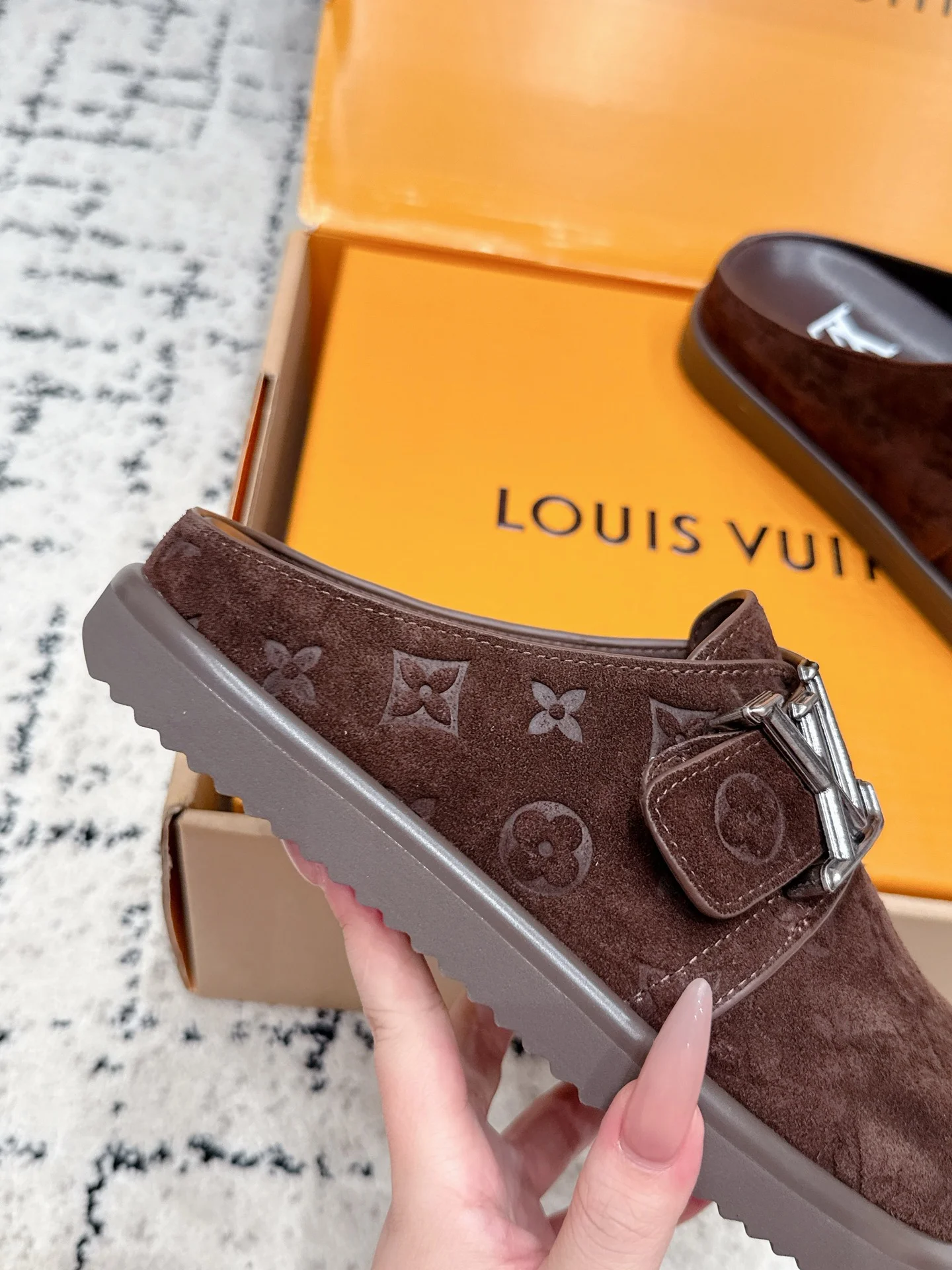 LV Mules Suede Leather Brown-Silver EU35-45 B70202609111848 - Image 6