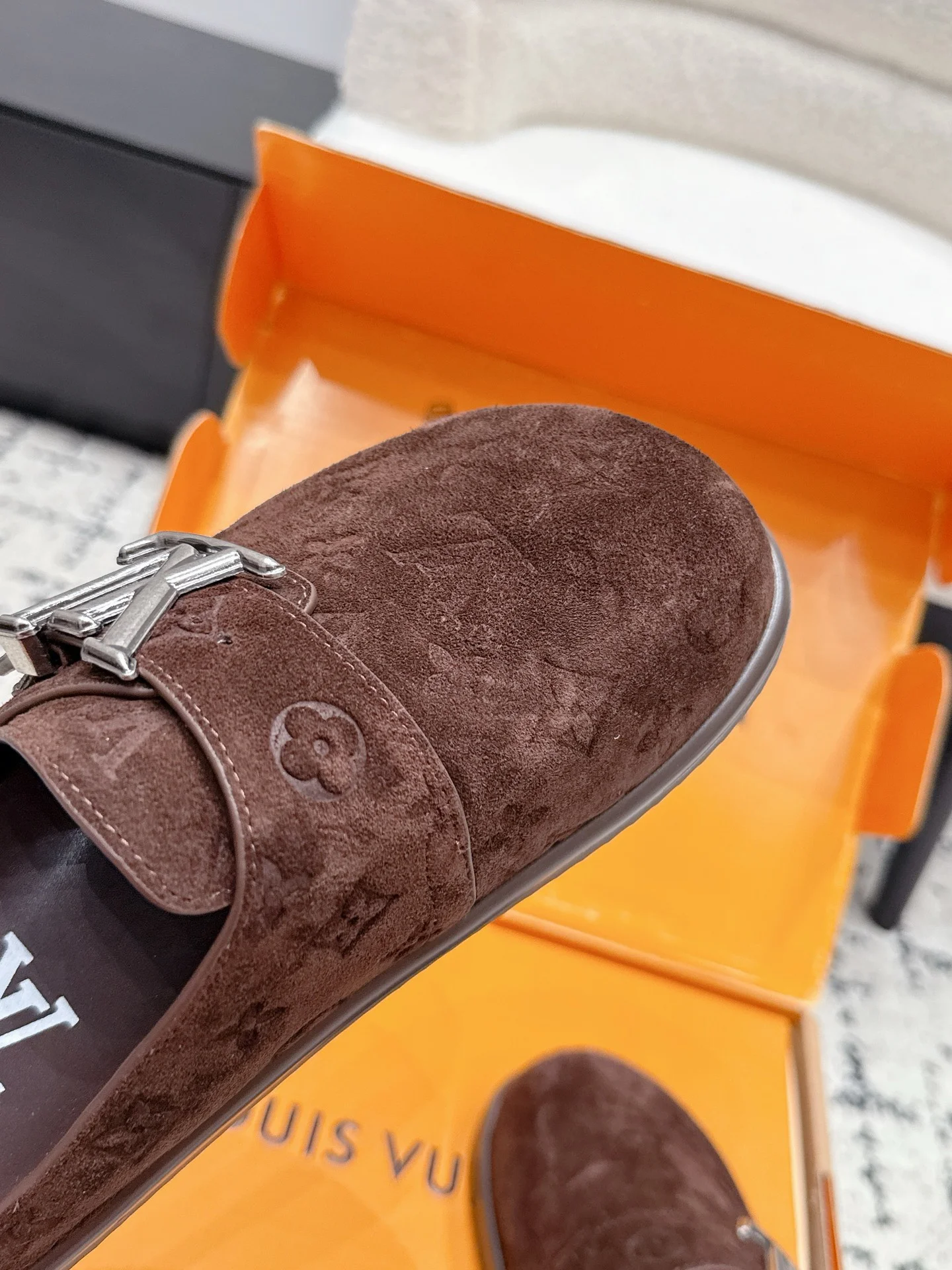 LV Mules Suede Leather Brown-Silver EU35-45 B70202609111848 - Image 8