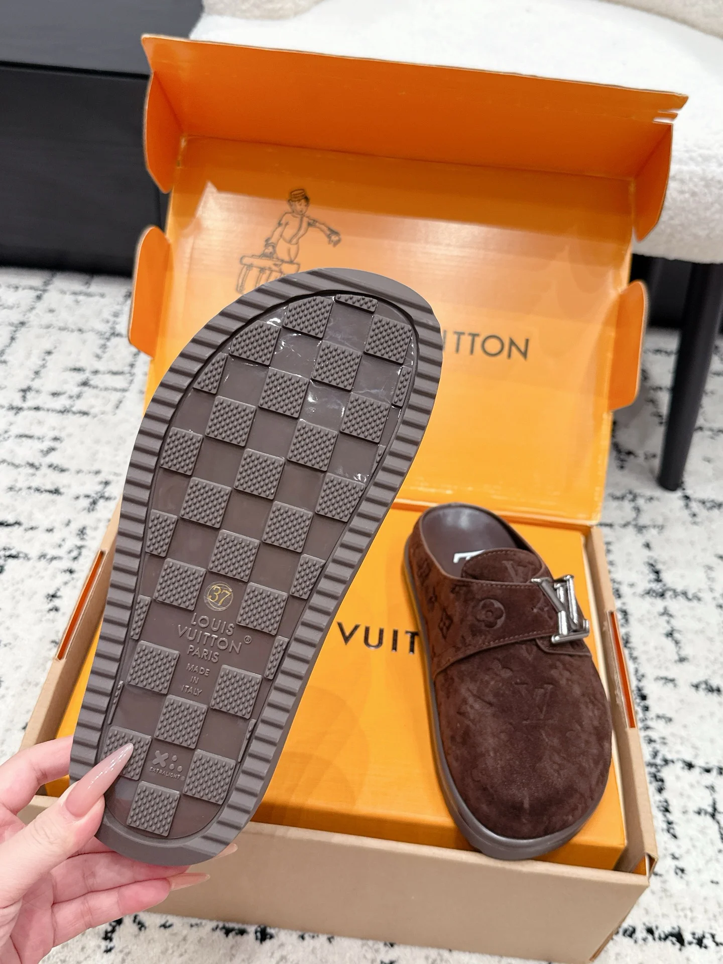 LV Mules Suede Leather Brown-Silver EU35-45 B70202609111848 - Image 9