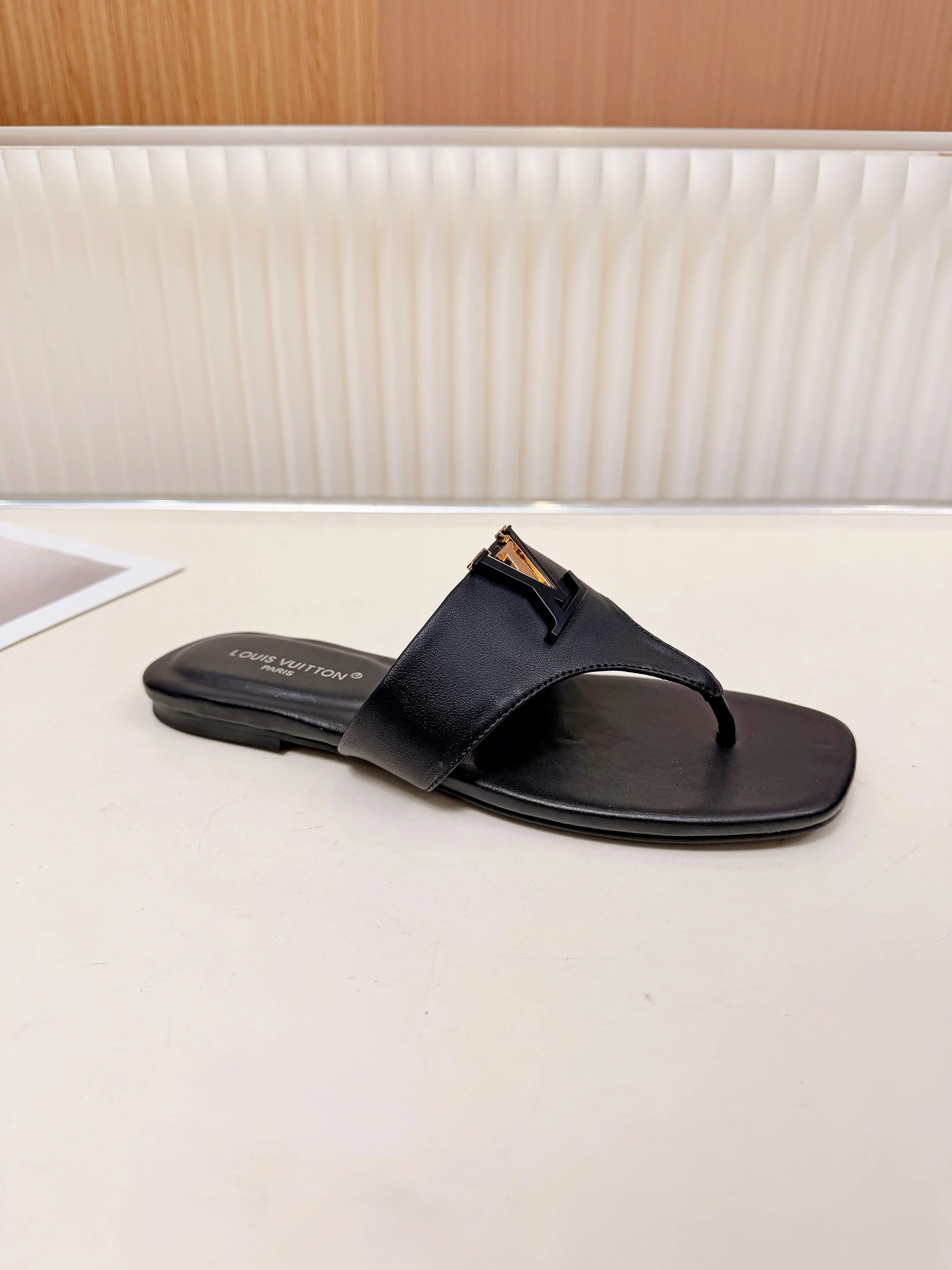 LV Sandals Calf Leather Black-Gold EU35-40 A60202609111189 - Image 10