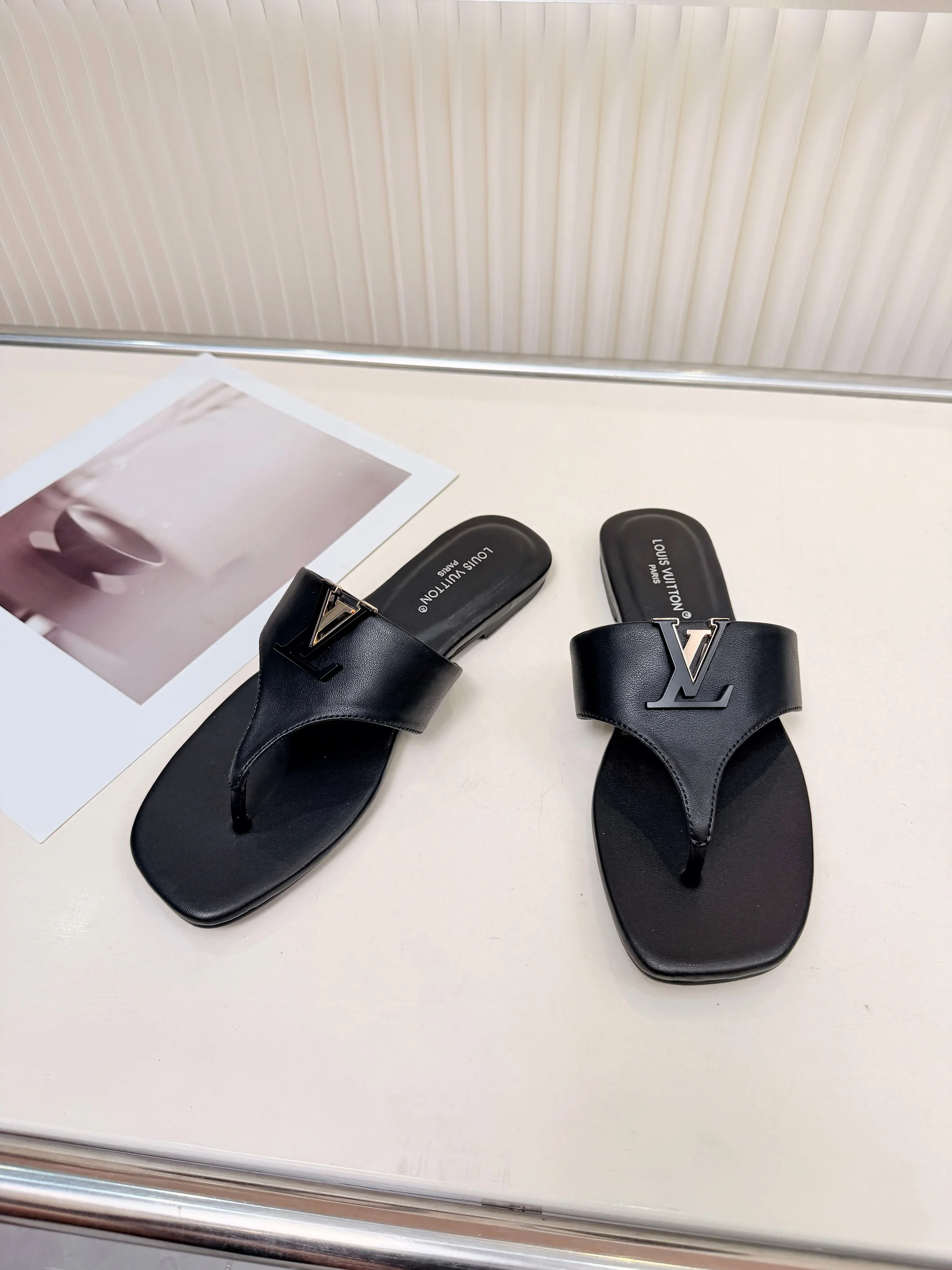 LV Sandals Calf Leather Black-Gold EU35-40 A60202609111189 - Image 3