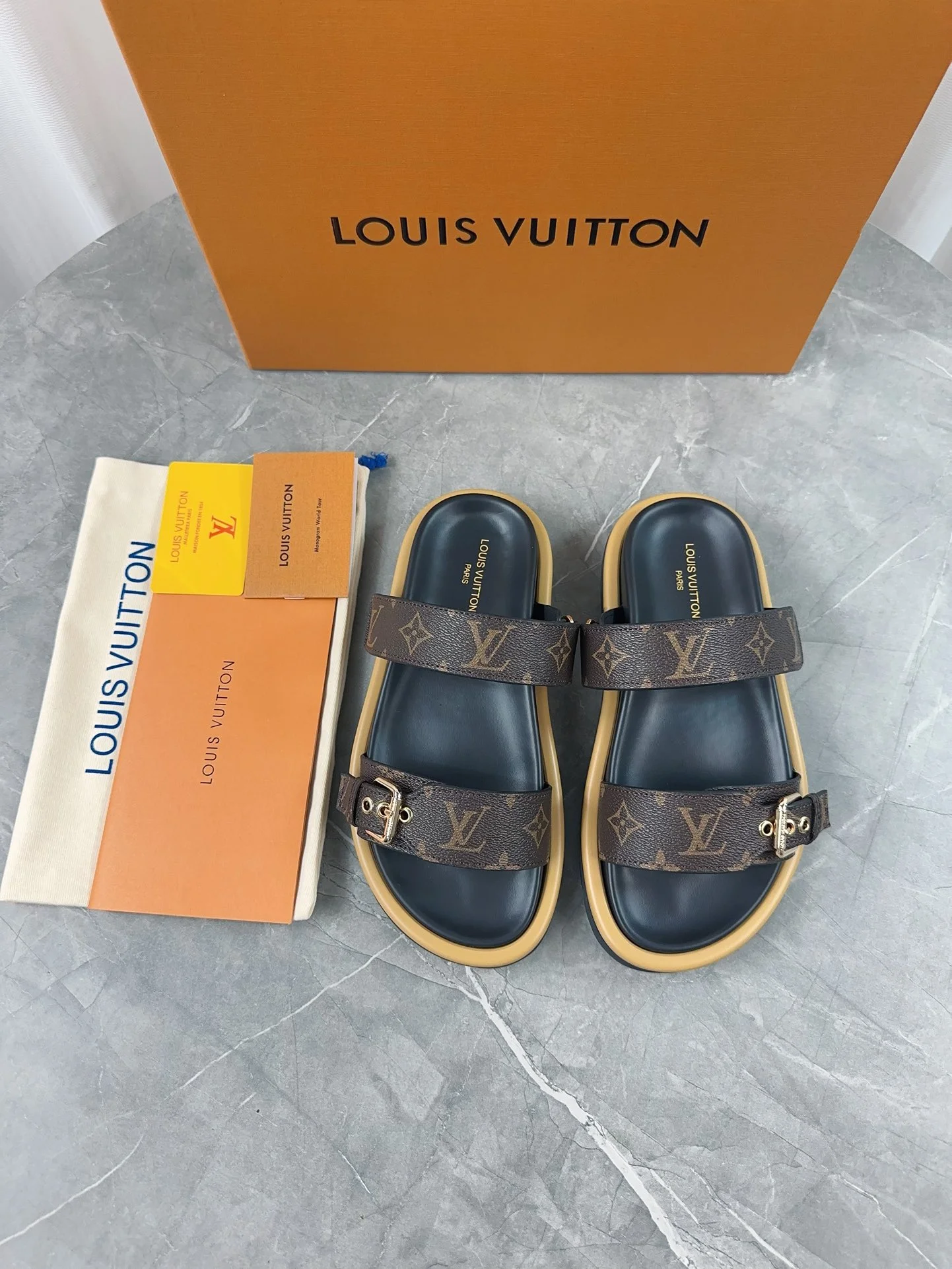 LV Sandals Leather Black-Brown EU35-45 A80202609111236