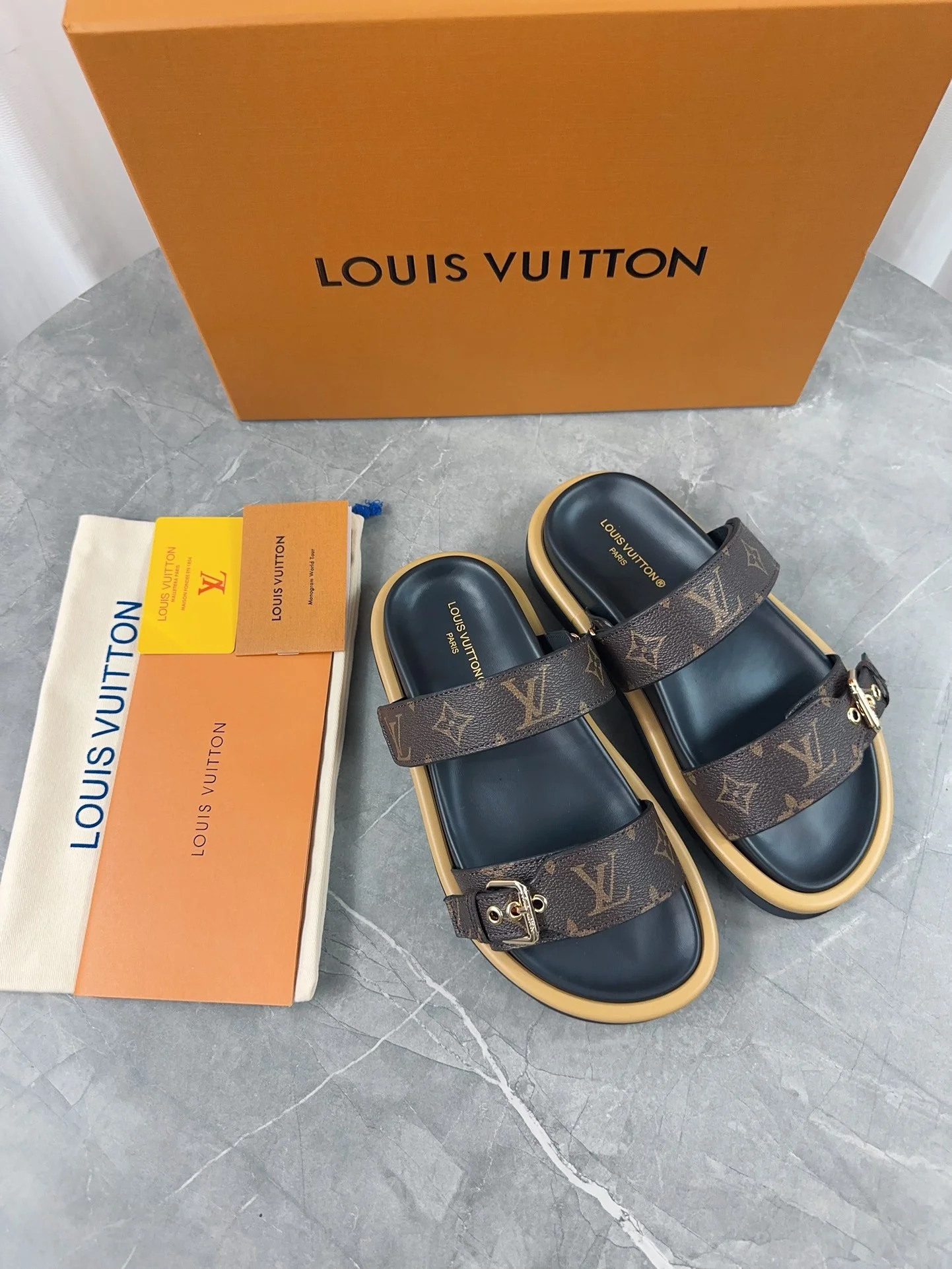 LV Sandals Leather Black-Brown EU35-45 A80202609111236 - Image 3