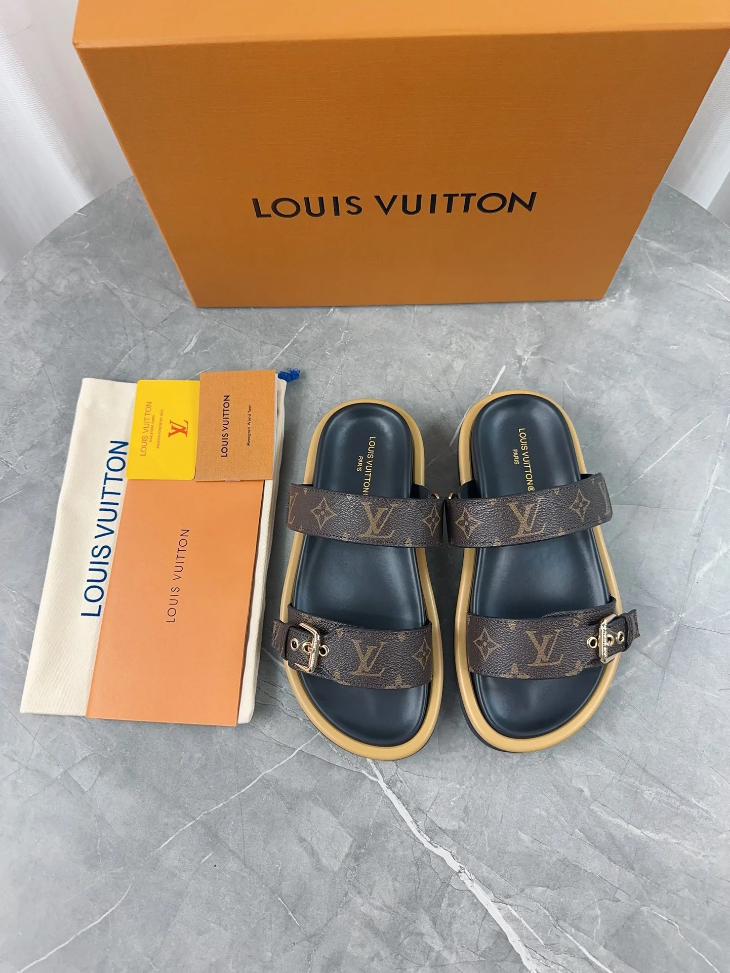 LV Sandals Leather Black-Brown EU35-45 A80202609111236 - Image 4