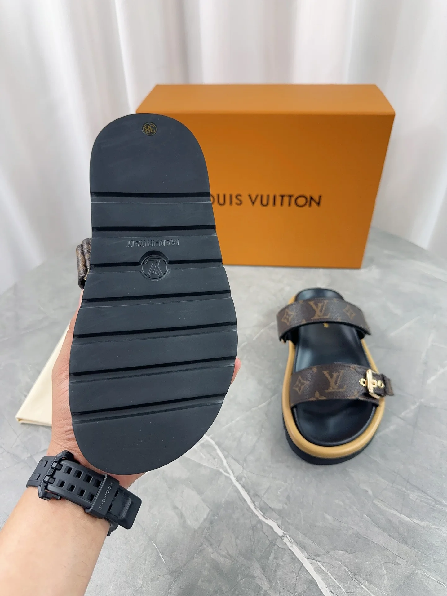 LV Sandals Leather Black-Brown EU35-45 A80202609111236 - Image 7
