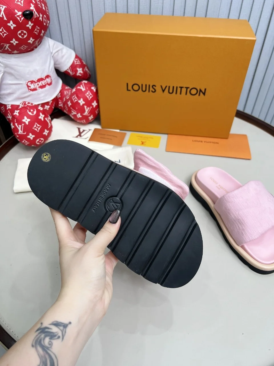 LV Sandals Technical Fabric Pink-Black EU35-45 A60202609111221 - Image 5