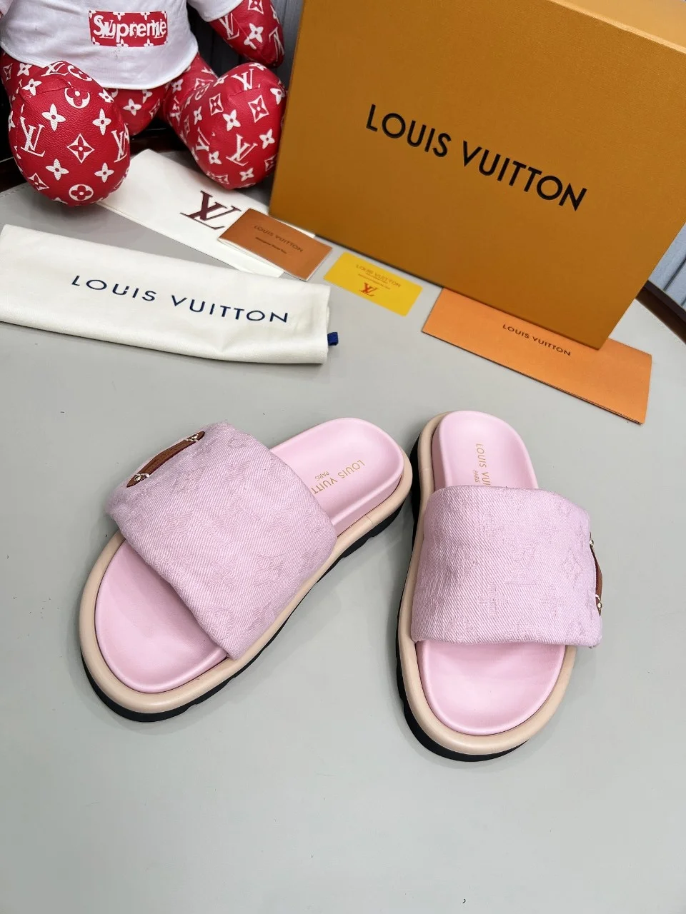 LV Sandals Technical Fabric Pink-Black EU35-45 A60202609111221 - Image 7