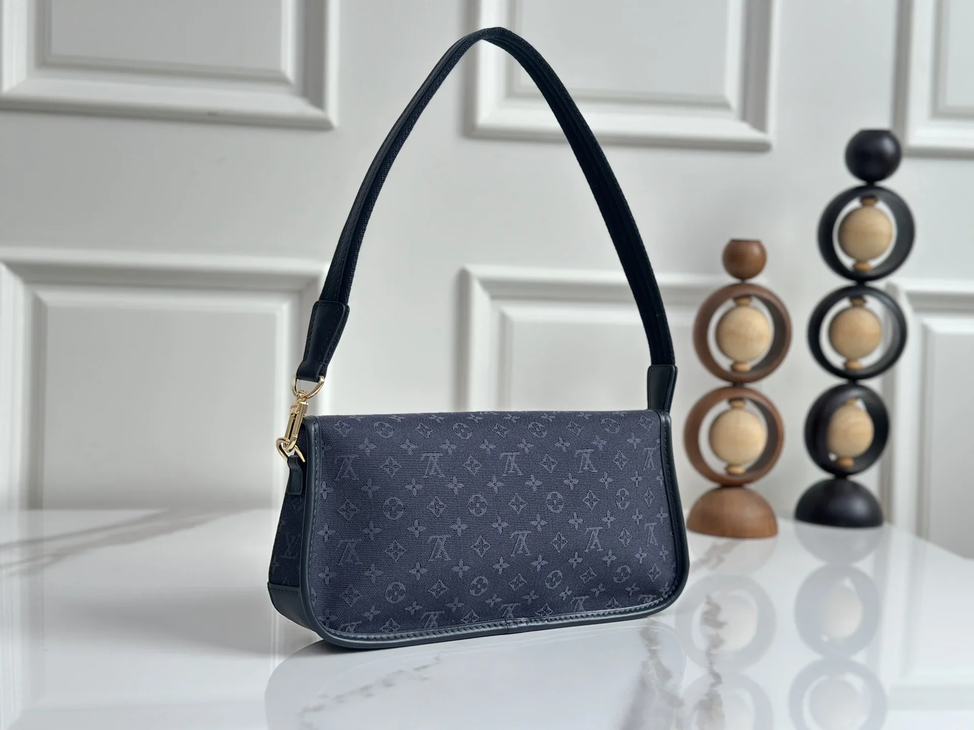 LV Shoulder Bags Denim Canvas Blue-Gold 26X12X3CM D60202609090325 - Image 3