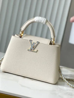 LV Shoulder Bags Leather Cream-Gold 27X18X9 CM A080202609090335