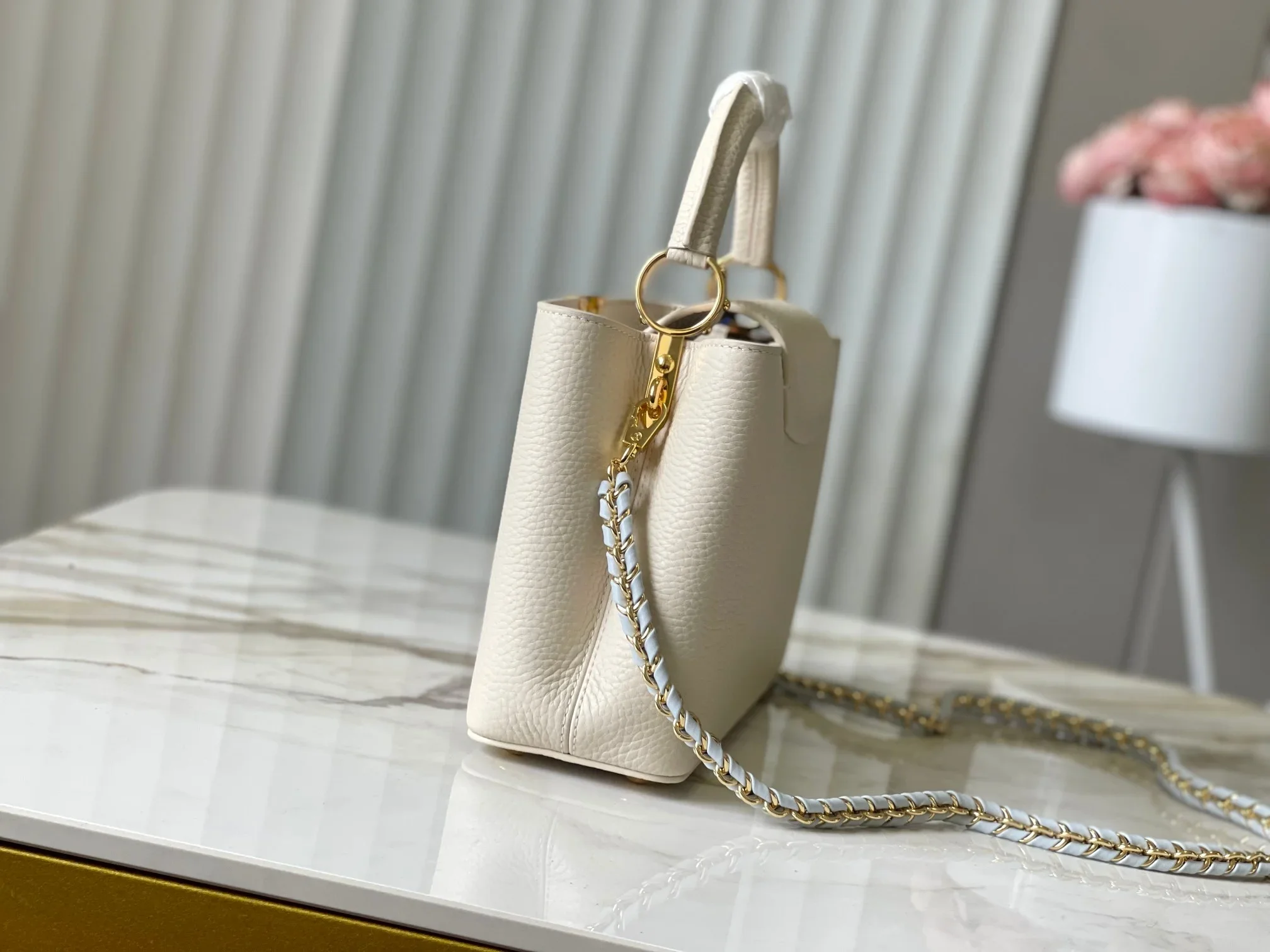 LV Shoulder Bags Leather Cream-Gold 27X18X9 CM A080202609090335 - Image 2