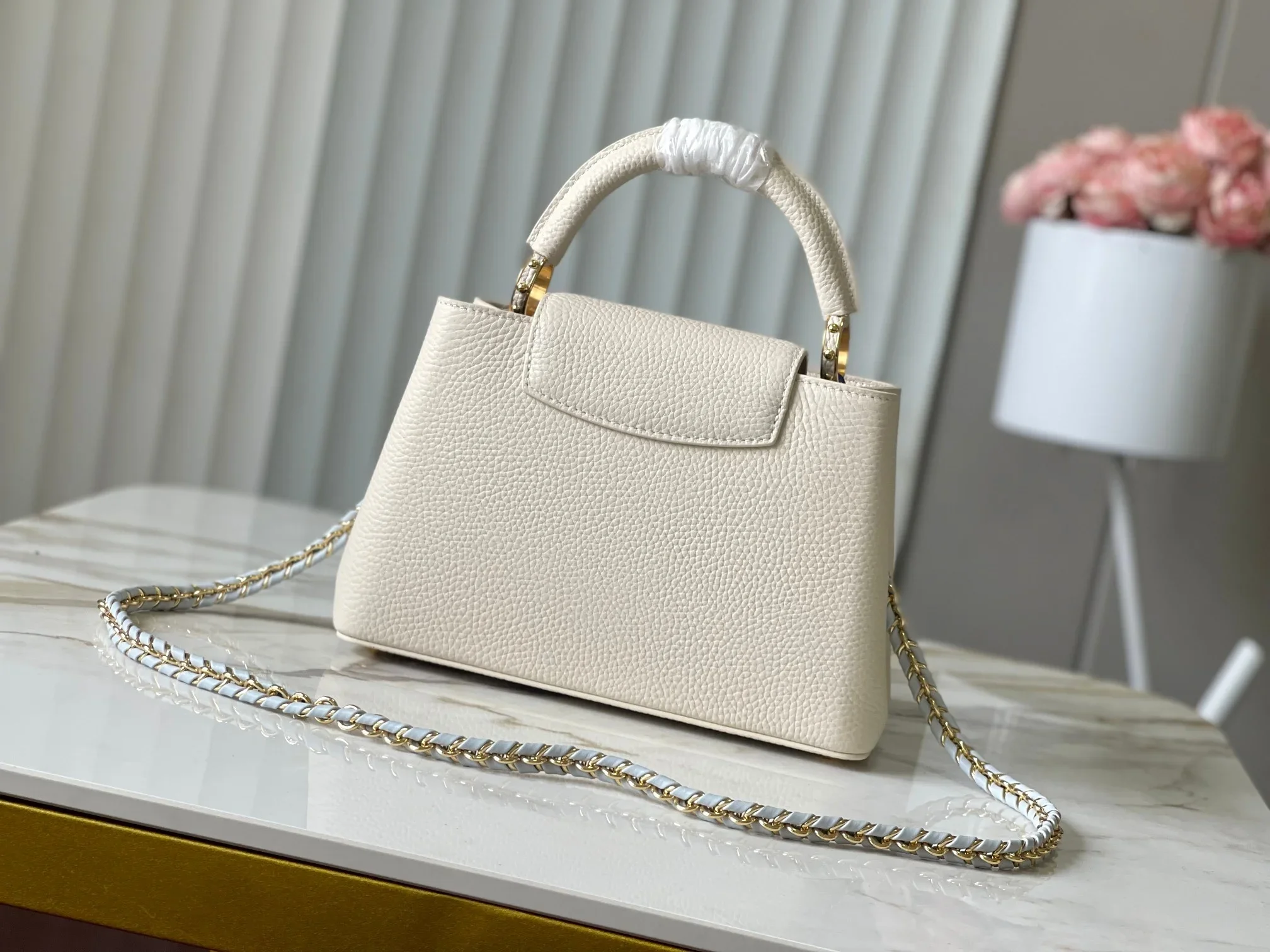LV Shoulder Bags Leather Cream-Gold 27X18X9 CM A080202609090335 - Image 3