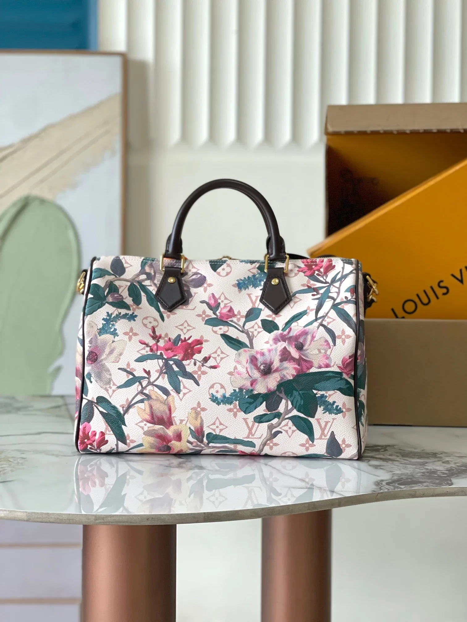 LV Shoulder Bags White-Pink-Green-Brown 30X21X17CM E80202609090353 - Image 3