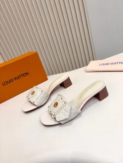 Alternative view of LV Slides Calf Leather White-Gold A60202609111114