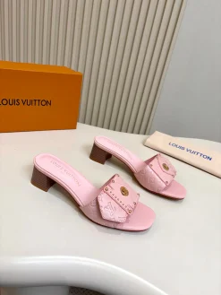 Alternative view of LV Slides Calfskin Leather Pink-Gold A60202609111117