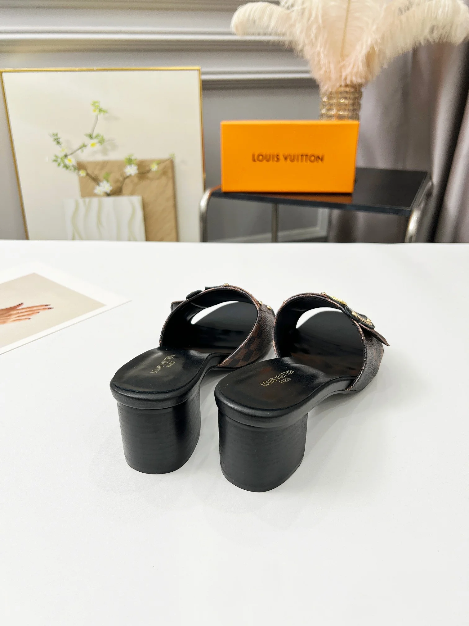 LV Slides Canvas Leather Brown-Black EU35-40 A80202609111198